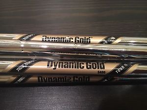 Dynamic Gold Tour Issue S400 Shaft Set 4-PW Golf Pride Tour Z-Cord Grips image 1