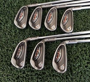 PING I 10 irons 4 thru pitching wedge, right handed. image 1