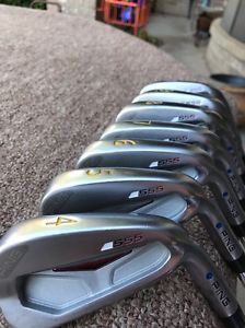 Custom Ping S55 4-PW Iron Set Dynamic AMT Gold Tour Issue X100 Blue Dot image 1