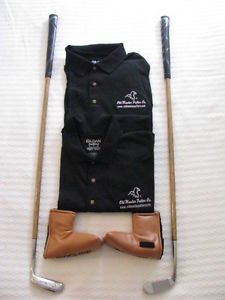 GOLF TOURNAMENT GIFTS OR PRIZES   2 OLD MASTER SCOTTISH HICKORY SHAFTED PUTTERS image 1