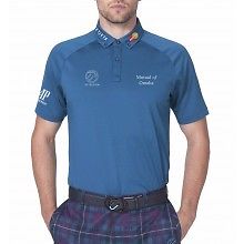 BNWT MENS IAN POULTER IJP TOUR LOGOS GOLF SHIRT L  BLUE MASTERCARD AP image 1