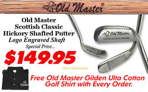A GREAT BIRTHDAY GOLF GIFT! / OLD MASTER SCOTTISH HICKORY SHAFTED PUTTER image 1