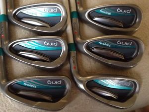 Ping Rhapsody 2015 Iron Set 7-PW UW SW Graphite Ladies Flex Red Dot image 1