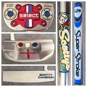MINT CUSTOM SHOP USA 34" Titleist Scotty Cameron FASTBACK Putter Red White Blue image 1
