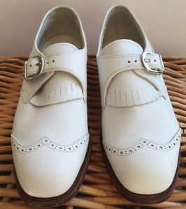 Womens Footjoy CLASSICS Handcrafted USA Leather Buckle GOLF SHOES Size 8 D image 1