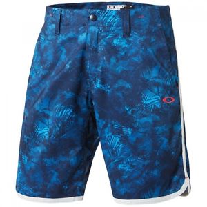 Oakley Golf BARK LEAF GEO RELAX SHORTS Blue Storm Print Japan Model 2016 image 1