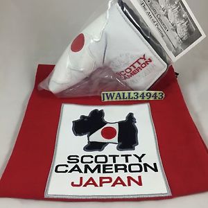 Scotty Cameron Japan Blossom Dog White Leather HeadCover & Red Putter Bag New image 1