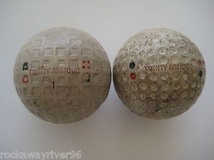 VINTAGE c.1934 TOMMY ARMOUR SIGNATURE 4 DOT MESH "V.T.C." & DIMPLE GOLF BALL SET image 1