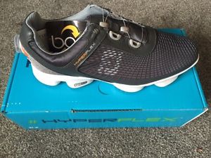FOOTJOY HYPERFLEX BOA CLOSURE SYSTEM GENTS GOLF SHOES Size 9 CHARCOAL/ORANGE NEW image 1