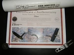 NEW/Rare Scotty Cameron 1993 CGI CLASSIC V Black Oxide Putter W/COA image 1