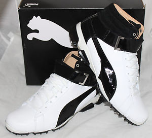 Puma Ignite Hi-Top Mens Golf Shoes - White Black Drizzle - Limited Edition image 1