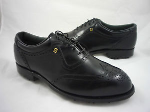 FootJoy Classics Originals Men's 8 WIDE 3E Leather Wingtip Golf Shoes Black $400 image 1
