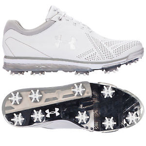 2016 Under Armour Mens Tempo Tour Waterproof Golf Shoes - 11 UK (White / Silver) image 1