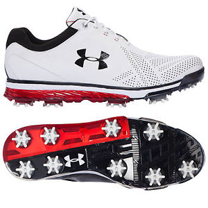 2016 Under Armour Mens Tempo Tour Waterproof Golf Shoes - 11 UK (White / Black) image 1