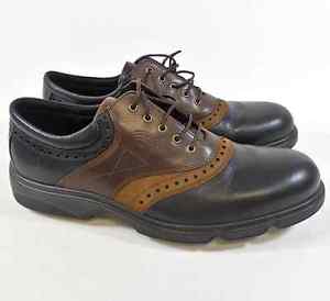 Ecco Brown &amp; Black Leather Lace Up Sz 45 / 11.5 US Men's Golfing Shoes image 1