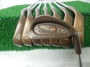 Used Rh Beryllium Copper Ping Eye 2 3-PW Iron Set Ping Stiff Flex Steel image 1