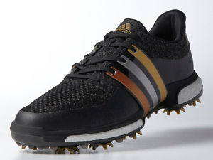 Adidas Tour360 Prime Boost Golf Shoes Black/Gold Metallic 9 Medium image 1