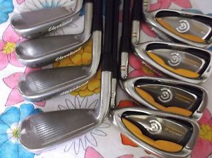 Cleveland CG Gold Iron Set 3-PW Stiff Graphite EUC! RH image 1
