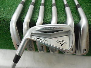 Used LH Callaway Apex Pro Forged 4-PW Iron Set KBS Tour Extra Stiff Flex Steel image 1