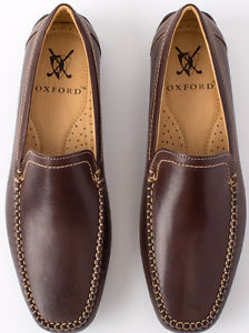 Oxford Golf Haddington Venetian Loafer Dark Brown 8.5 Medium - Mens Golf Shoes image 1