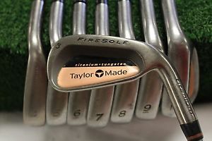 TaylorMade Firesole Iron Set 3-PW Rifle S-90 Stiff Flex Steel Shafts Used -1/2" image 1