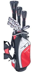 CADET LEFT HAND MEN'S POWERBILT GOLF CLUB SET 460 DR+3 WD+HY+6-PW IRONS+BAG+PUTT image 1