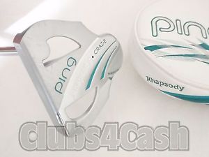 PING Womens Rhapsody 2015 Craz-e Putter Strong ARC  Black Dot 33" +Cover .. MINT image 1