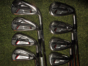 SWEET TITLEIST GOLF CLUBS AP1 714 IRONS 4-AW  WITH STEEL  REGULAR FLEX SHAFTS image 1