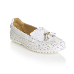 Peter Millar women's golf loafers leather white 7.5 image 1