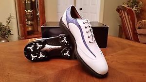Footjoy ICON MyJoys Custom Mens Golf Shoes 52490 NEW Wh/Blue Snake 8.5M RARE image 1