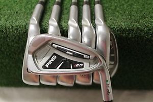 Used Ping i20 Green Dot 5-PW Iron Set Ping CFS Stiff Flex Steel Shafts +1/2" image 1