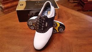 FOOTJOY DRYJOYS TOUR ECL OPTIFLEX 53711 MENS GOLF SHOES NEW 9.5M WH/BLK CROC image 1
