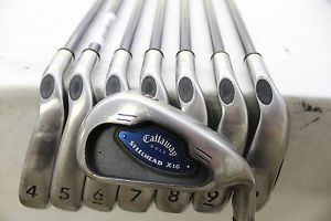 Used RH Callaway SteelHead X-16 (3-PW) Iron Set/ Graphite- System Regular Flex image 1