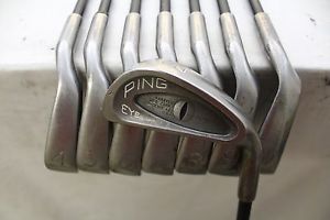 Used RH Ping Eye Black Dot 3-PW Iron Set Aldila 5.0 Regular Flex Graphite Shaft image 1