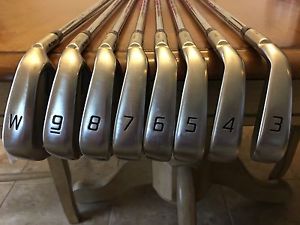 SET OF PING i E1 IRONS RIGHT HAND 3-PW DYNAMIC GOLD X100 BLUE DOT NICE SHAPE image 1