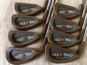LEFT HANDED PING Eye2+ BECU Iron Set 3-PW Steel Stiff Flex (Orange Dot) image 1
