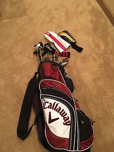 Full Men's RH Golf Set - Callaway Golf Cart Bag Titleist Cobra image 1