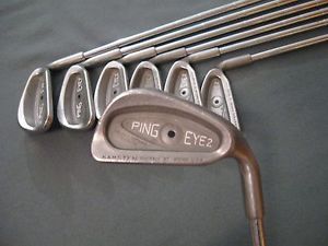 PING EYE 2 IRON SET BLACK DOT  3-9 IRONS GOLF CLUBS ZZ LITE STEEL image 1