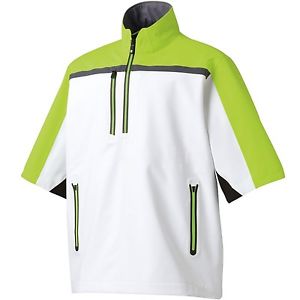 FootJoy DryJoys Tour XP Short Sleeve Rain Golf Pullover White/Lime/Black... image 1