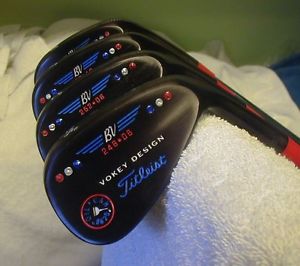 VOKEY PORTED BLACK OXIDE 4 WEDGE SET 48-52-56-60 SPINE ALIGNED NEW KBS HI-REV S image 1