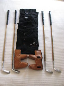 CHRISTMAS COMPANY GOLF GIFTS 4 OLD MASTER HICKORY SHAFT PUTTERS + 4 FREE SHIRTS image 1