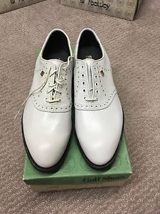 Vintage Near Mint NOS FootJoy Classic 9C White Calfskin Leather Golf Shoes image 1