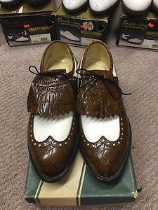 Vintage Near Mint NOS Etonic "Staff Model" Alligator Saddle Shoes image 1