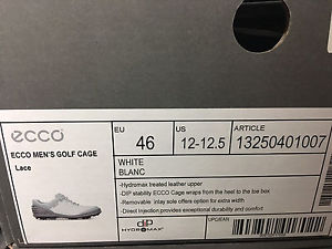 ECCO MEN'S GOLF CAGE ~ WHITE SIZE 46 ~ 12-12.5 image 1