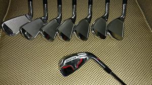 TOUR EDGE EXOTICS E8 IRON SET, 2* FLAT, MRH, 4-AW,  KBS TOUR 90 REG., EXC. COND. image 1