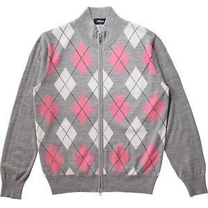 TITLEIST Argyle heat storage full zip knit jacket TWMK1588 Mix Gray image 1