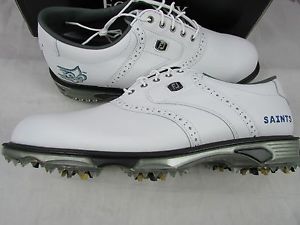 FootJoy Foot Joy  DryJoys Tour MyJoys 53780 Solid White Saints 10.5 Medium NFL image 1