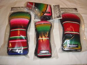 Scotty Cameron Cinco de Mayo Serape Headcover Set DR FWY HY Putter Pink &amp; Green image 1