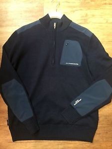 J Lindeberg Windstopper Knitted Sweater - Navy Size Medium Brand New image 1