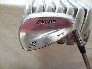 Used Rh Mizuno MP-32 Forged 3-PW Iron Set Dynamic Gold S300 Stiff Flex Steel image 1